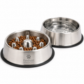 Premium stainless steel slow-feed bowl set